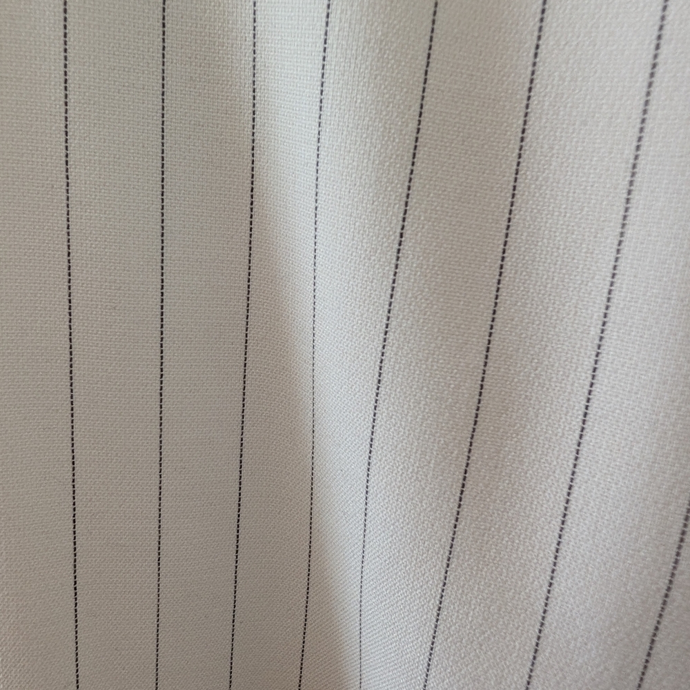 ABERCROMBIE & FITCH Curve Love Sloane Tailored Wide Leg Pant Cream Pinstripe 34S - Picture 7 of 17
